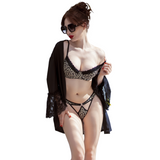 Verstellbarer Animalprint-Bikini aus elastischem Polyamid – BH & Tanga Set