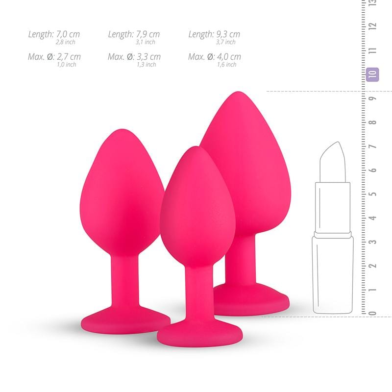 3-teiliges Analplug-Set mit Diamant-Mr. Lover - Sensual Toys