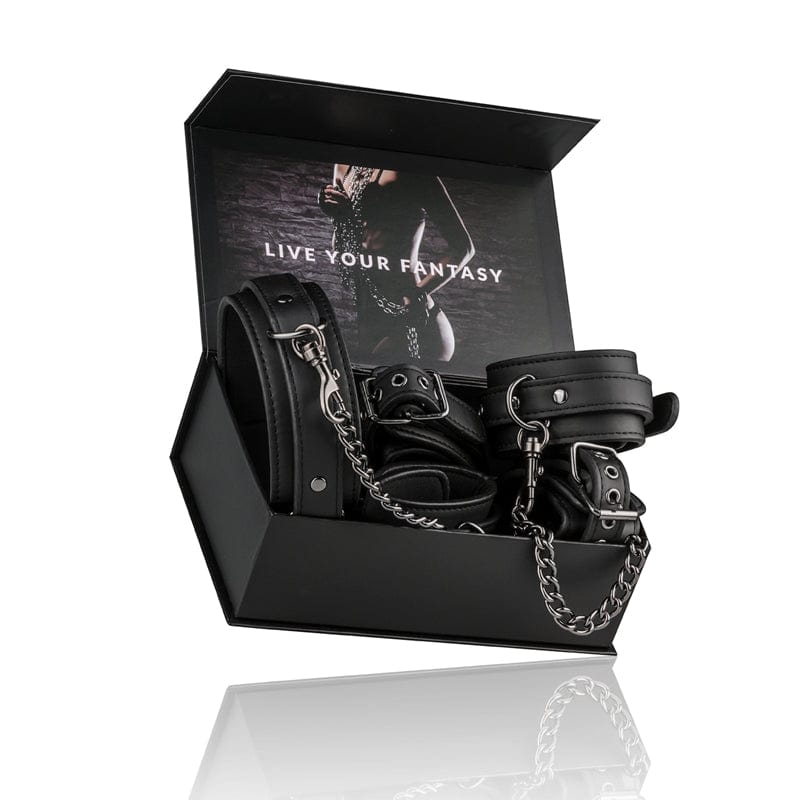 Fetisch-Set mit Halsband, Fußgelenk- und Handgelenkmanschetten-Mr. Lover - Sensual Toys