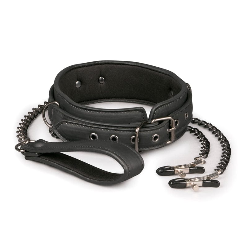 Lederhalsband mit Nippelklemmen-Mr. Lover - Sensual Toys