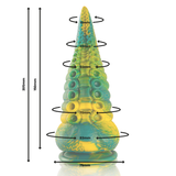 Cetus - Grüner Tentakel-Dildo mit 350 Hexagonen