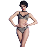 Verstellbarer Animalprint-Bikini aus elastischem Polyamid – BH & Tanga Set
