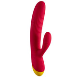 Wiederaufladbarer Rabbit-Vibrator aus Silikon – Jazz Rot (Duale Stimulation)