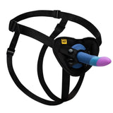 Verstellbares Strap-On Harness mit Silikondildo – Piccolo (Saugnapf, 14 cm)
