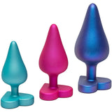 Progressives Anal-Trainingsset aus Silikon – Luster 3er-Set mit Herz-Sicherheitsfuß